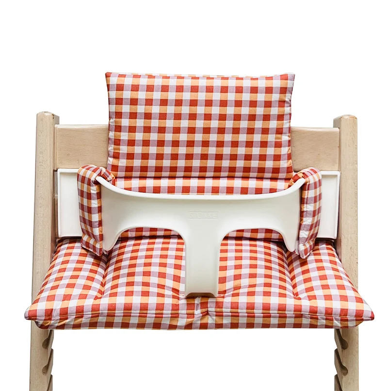 Sitzkissen Set für Stokke Tripp Trapp® ABWASCHBAR - Orange Lila Pink Kariert