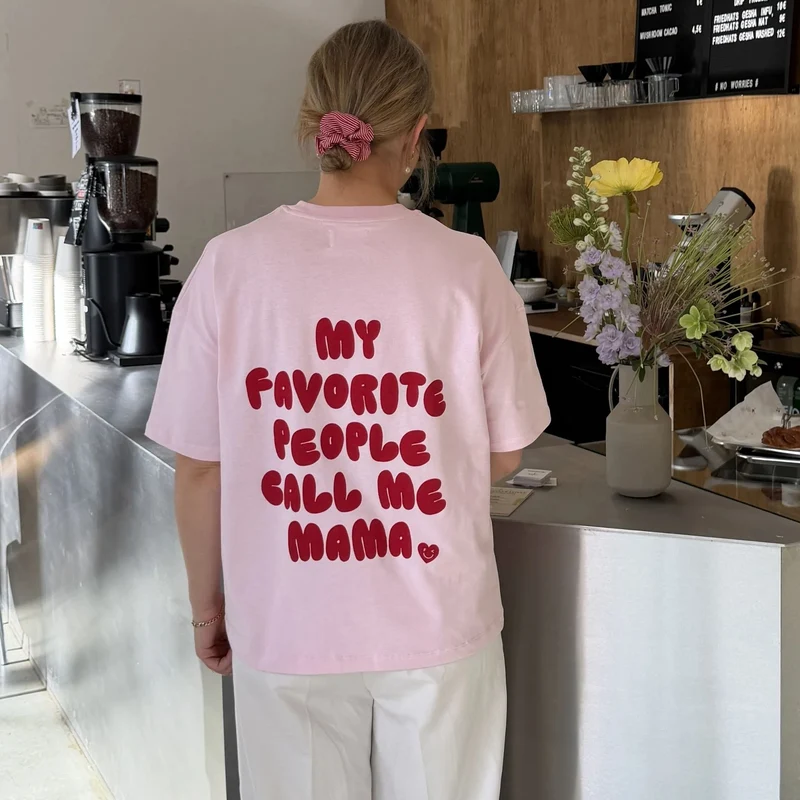 Famvibes CALL ME MAMA SHIRT - ROSA
