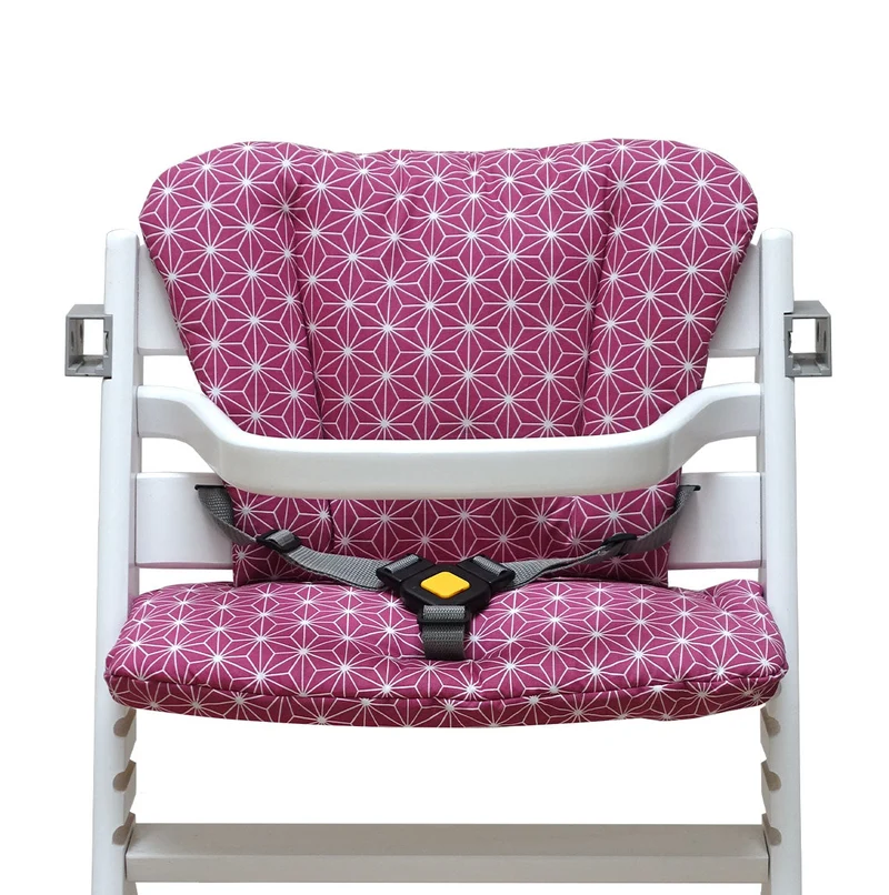 Timba Sitzkissen Set Happy Star Cranberry Pink für Bebeconfort Hochstuhl