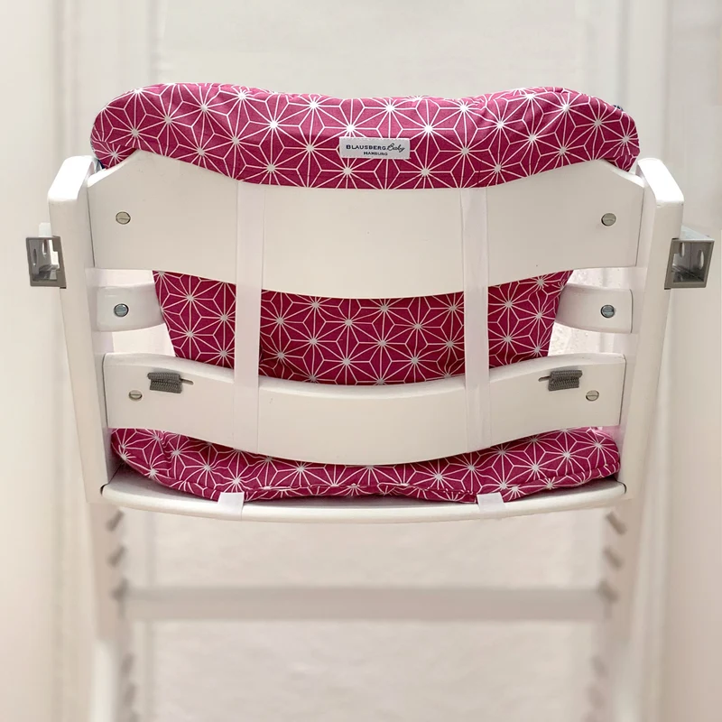 Timba Sitzkissen Set Happy Star Cranberry Pink für Bebeconfort Hochstuhl