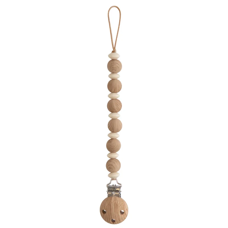 mushi silikon Schnullerkette luna faux wood