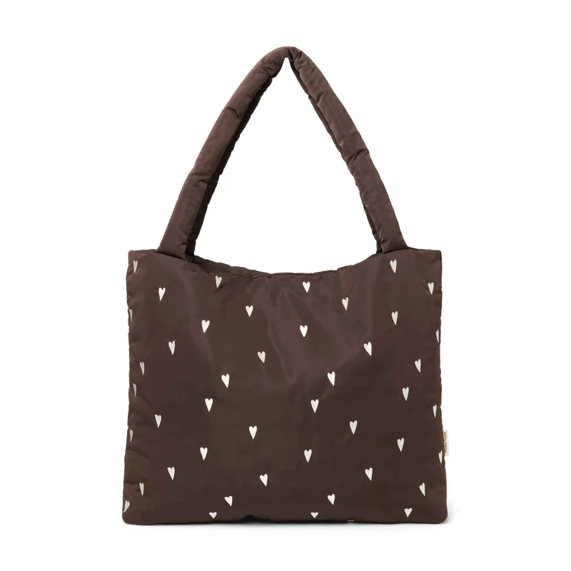 studio noos puffy Mom-Bag braun hearts