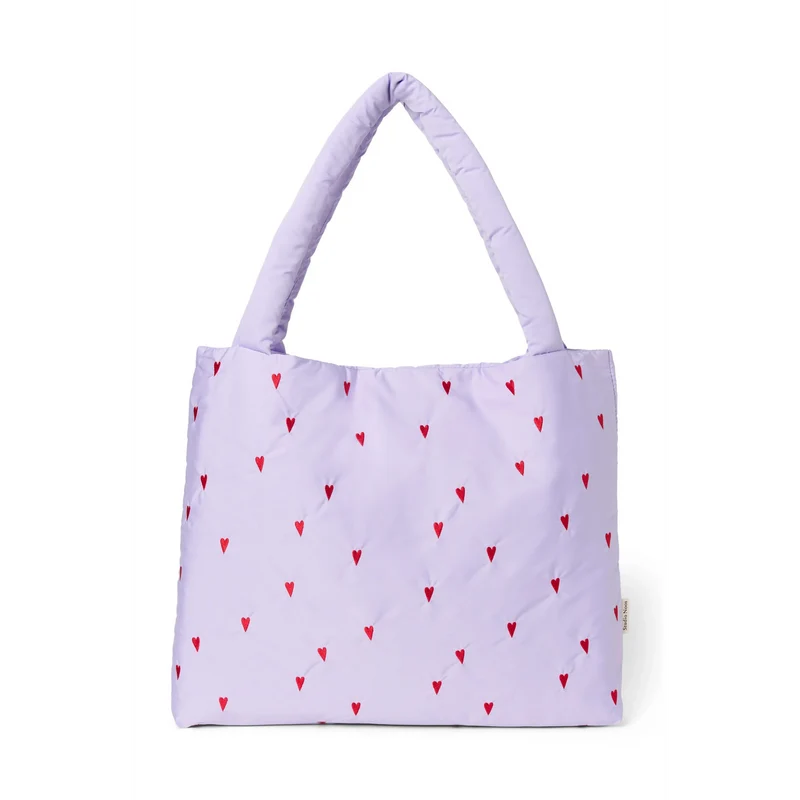 STUDIO NOOS Lila Puffy Mom-Bag mit Herzen