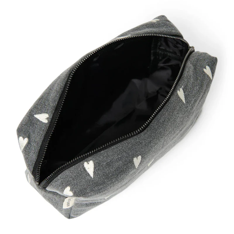 studio noos demin Kosmetiktasche grey hearts