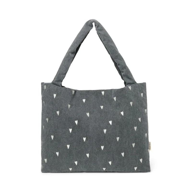 Studio noos demim mom bag grey hearts
