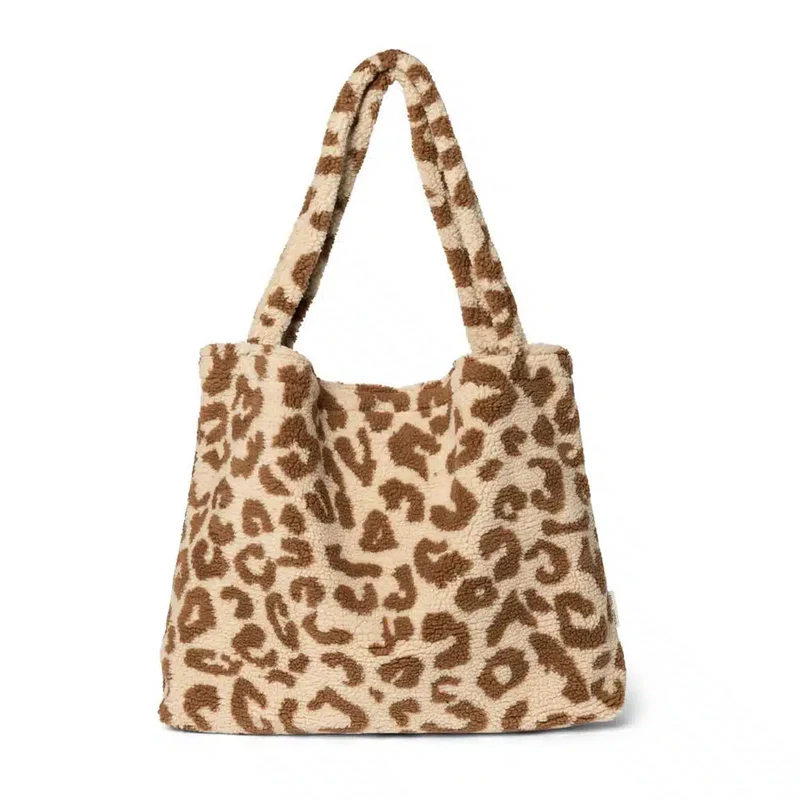 studio noos Beige Leoparden Teddy Mom-Bag