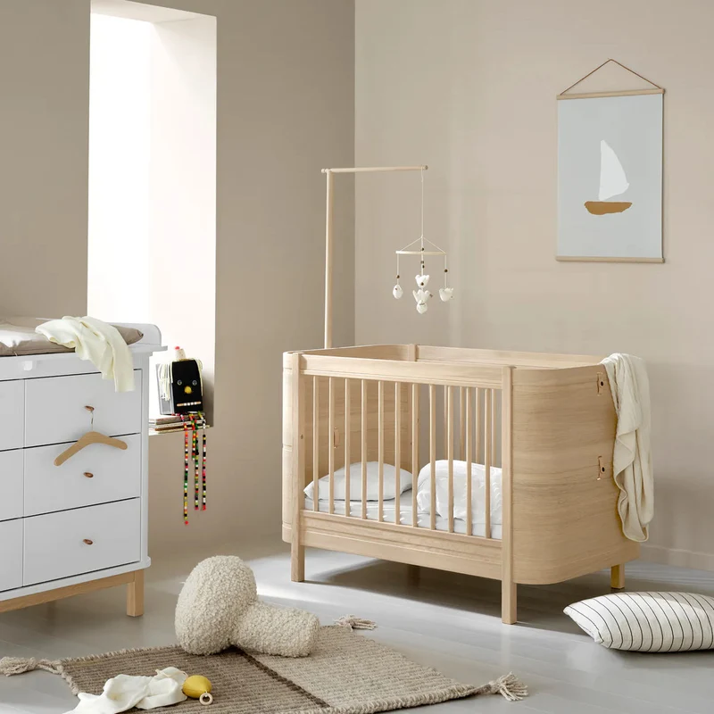 Oliver Furniture wood mini + Babybett inkl. Umbauset Eiche