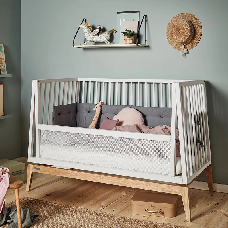Leander Luna Babybett weiß/Eiche