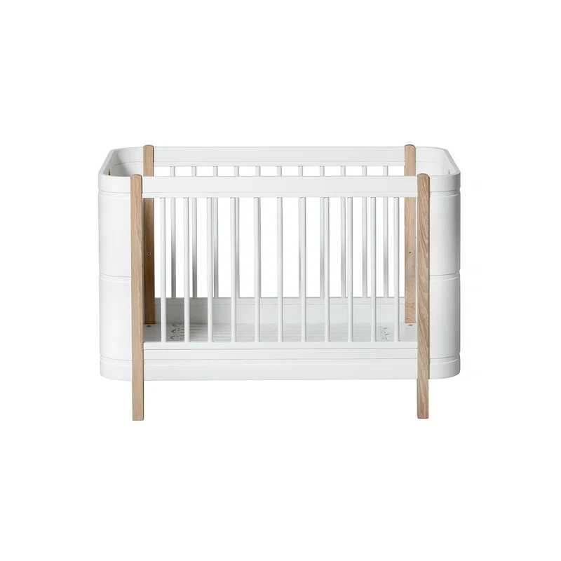 Oliver Furniture Wood Collection Mini+ inkl. Umbauteile Bett 68x122/162 cm, weiß/eiche