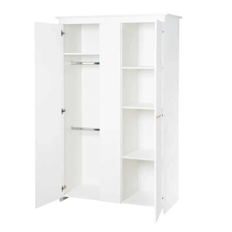 Kinderzimmerset Anton - umbaubares Baby-/Kinderbett / Wickelkommode 2-türig / Kleiderschrank 2,5-türig - in Weiß