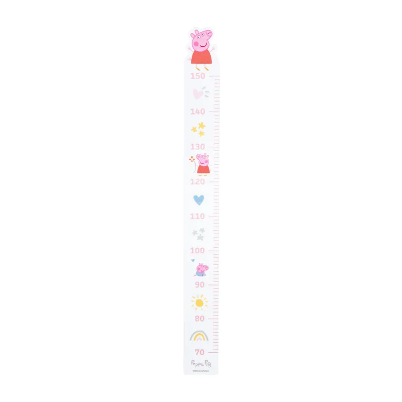 Messlatte für Kinder Peppa Pig aus Holz in Weiß & Rosa - Skala von 70 cm bis 150 cm für Mädchen & Jungen - Kindermesslatte
