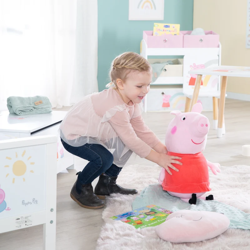 Messlatte für Kinder Peppa Pig aus Holz in Weiß & Rosa - Skala von 70 cm bis 150 cm für Mädchen & Jungen - Kindermesslatte