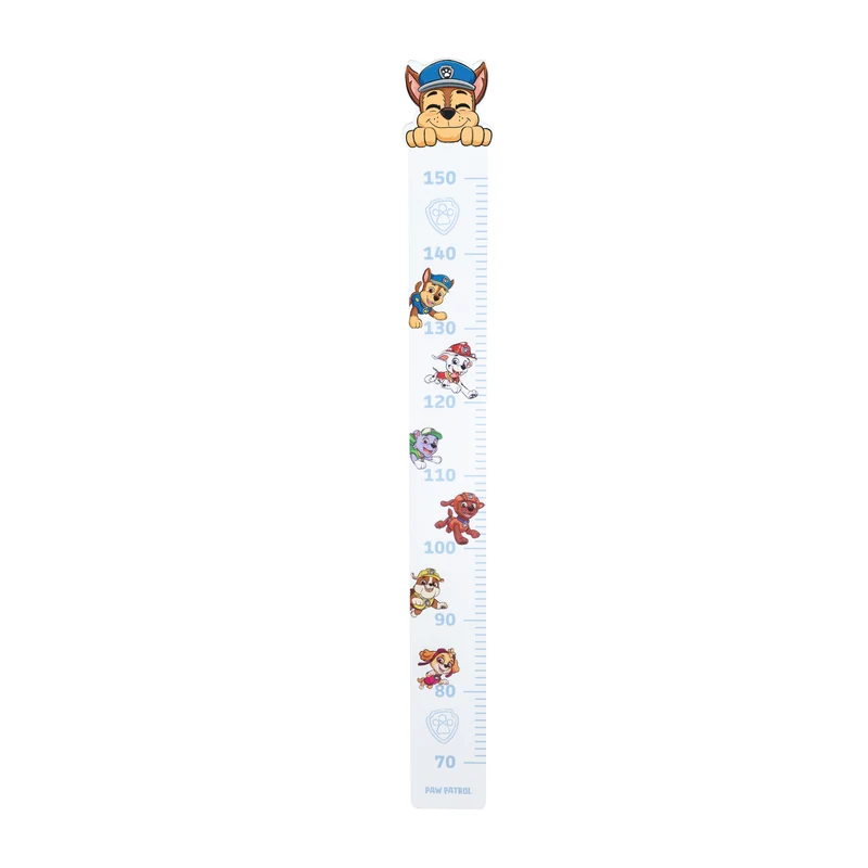 Messlatte für Kinder Paw Patrol aus Holz in Weiß & Rosa - Skala von 70 cm bis 150 cm für Mädchen & Jungen - Kindermesslatte