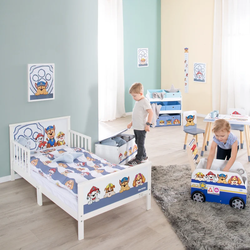 Messlatte für Kinder Paw Patrol aus Holz in Weiß & Rosa - Skala von 70 cm bis 150 cm für Mädchen & Jungen - Kindermesslatte