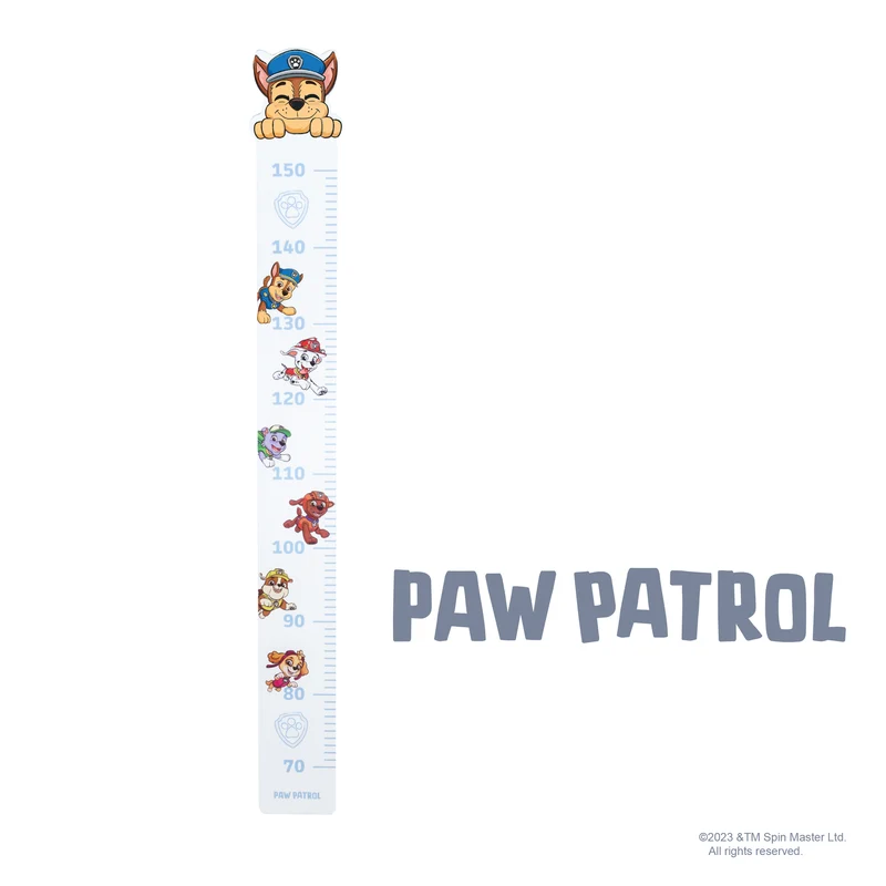 Messlatte für Kinder Paw Patrol aus Holz in Weiß & Rosa - Skala von 70 cm bis 150 cm für Mädchen & Jungen - Kindermesslatte
