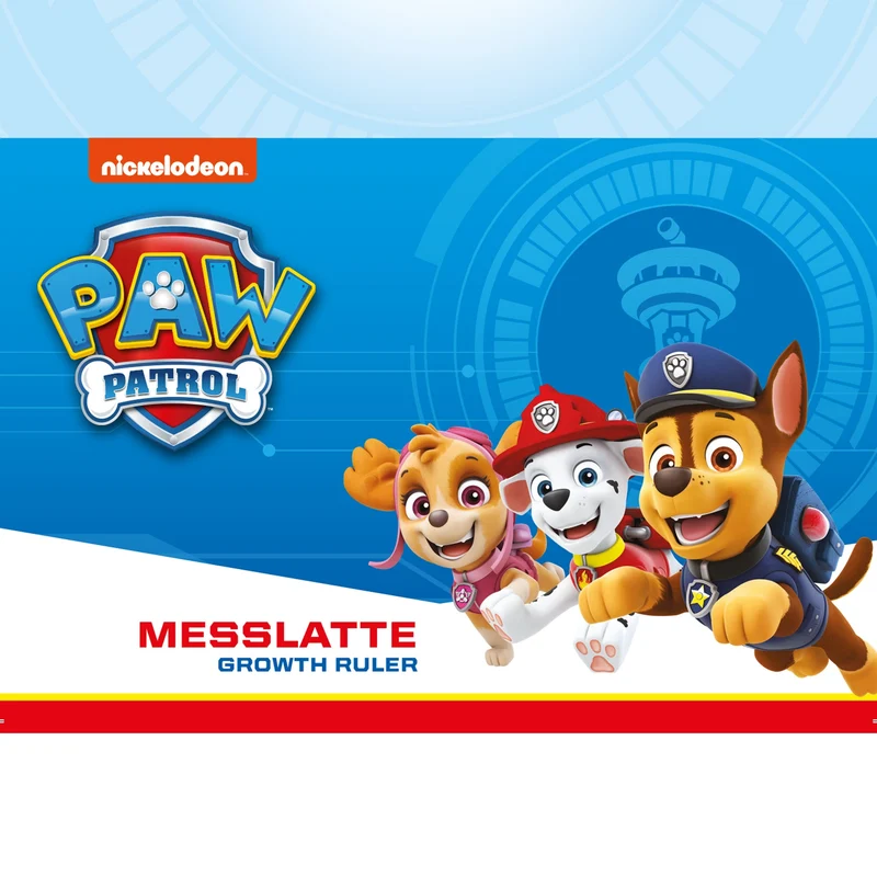 Messlatte für Kinder Paw Patrol aus Holz in Weiß & Rosa - Skala von 70 cm bis 150 cm für Mädchen & Jungen - Kindermesslatte
