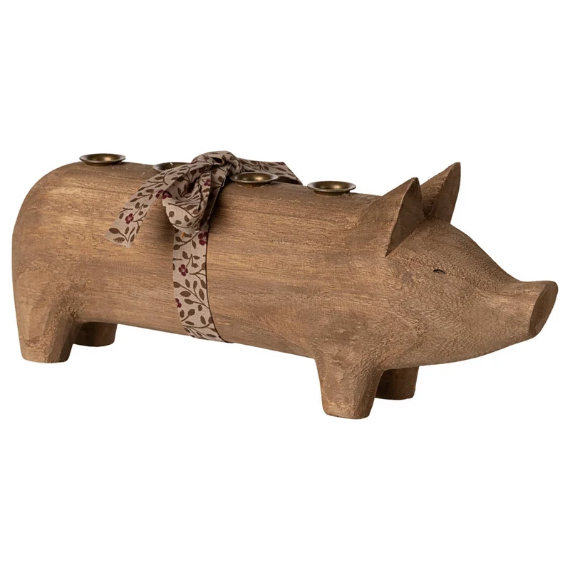 Maileg Kerzenständer Schwein Advent natur