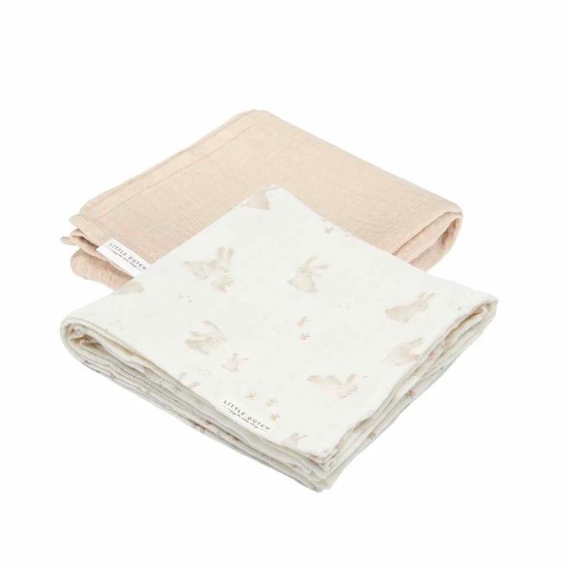 Little Dutch Musselintuch Swaddles 70X70 Baby Bunny / Beige