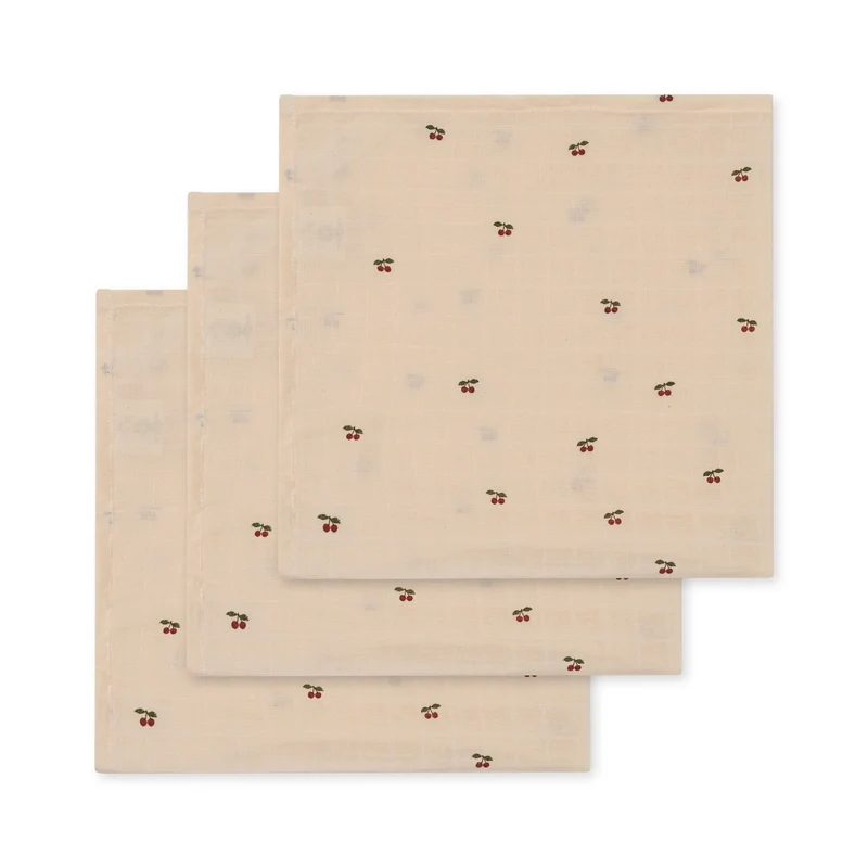 Konges Slojd musselintuch 3er-pack - cherry
