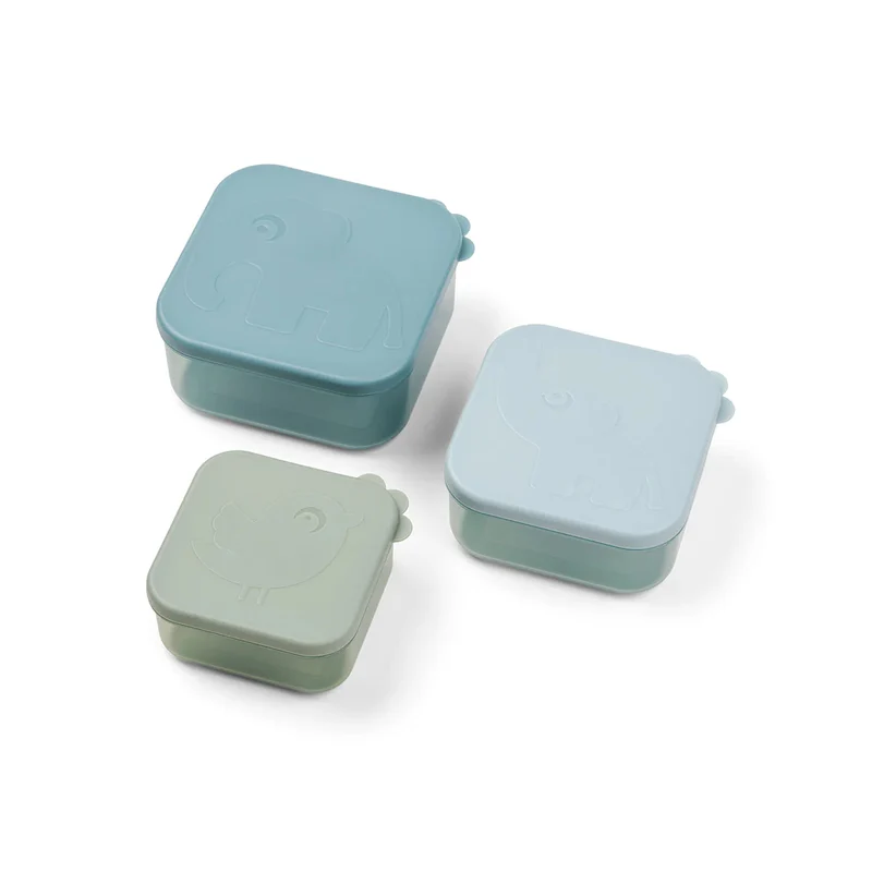 Done by deer - snack box 3er set - deer friends - blau