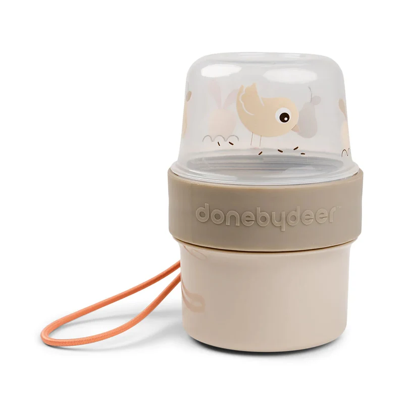 Done by deer - to go Snack - Behälter S Vögel - sand