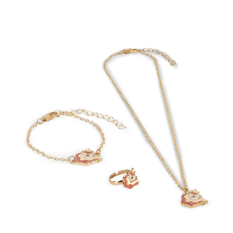 Konges Slojd Schmuckset Einhorn gold