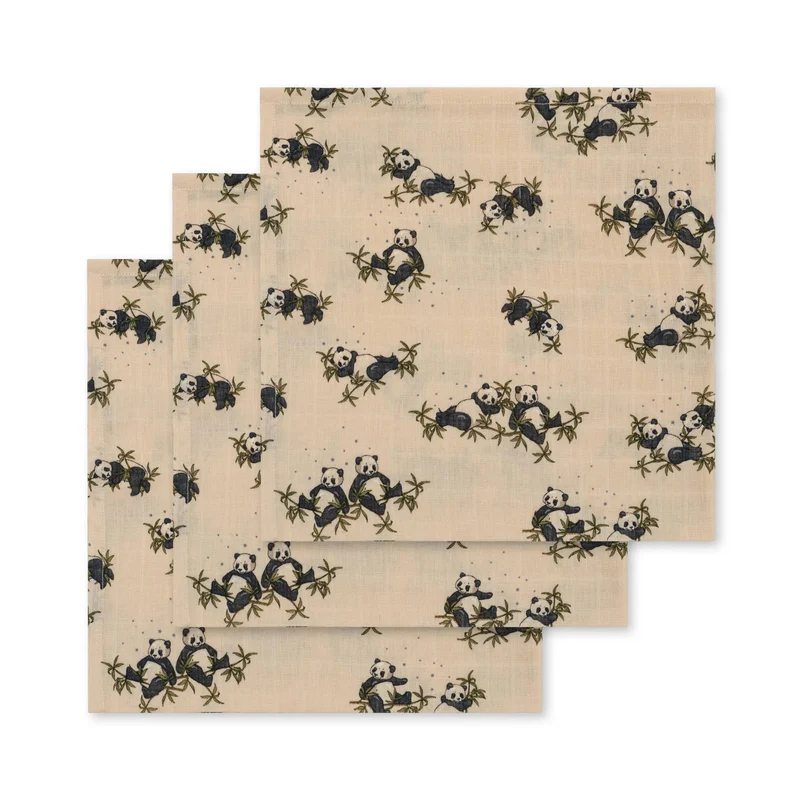 Konges Slojd Muselin Tuch 3er Pack Panda nuit