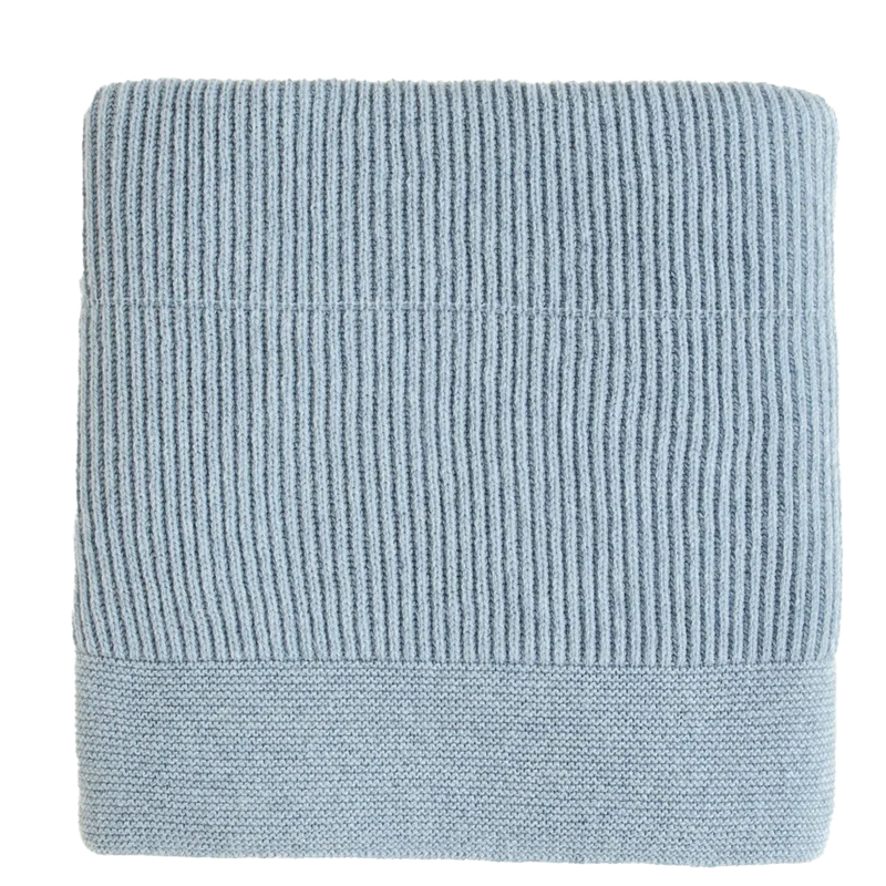 Hvid Decke Gaston Merino frost blue 100 x 140 cm