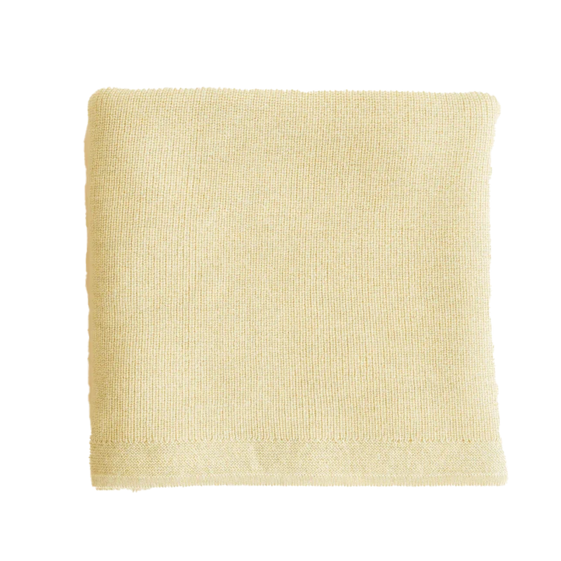 Hvid Babydecke Felix Merino light yellow 70x95 cm