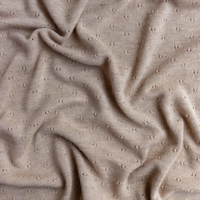 Hvid Babydecke Bibi Merino sand 70x95 cm