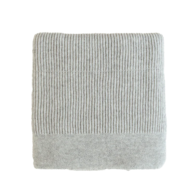 Hvid Decke Gaston Merino soft grey 100 x 140 cm