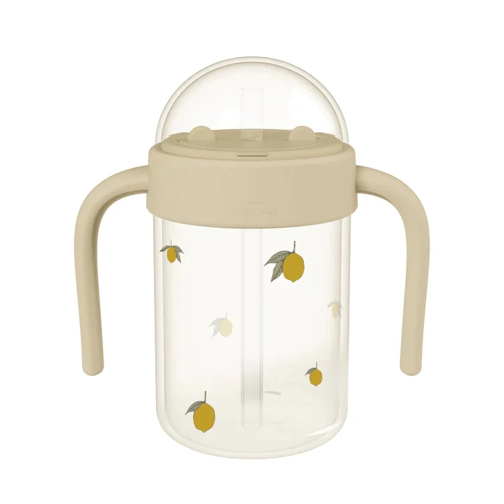 Konges Slojd Babyflasche mit Henkel - lemon