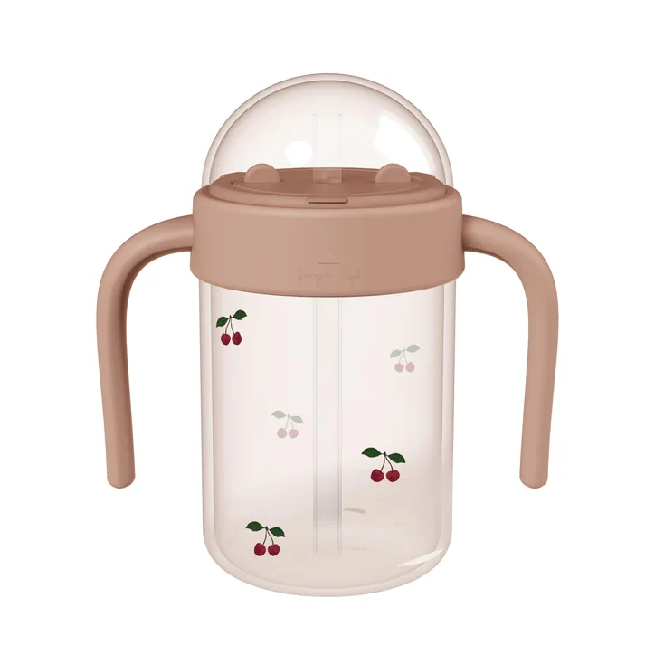 Konges Slojd Babyflasche mit Henkel - cherry