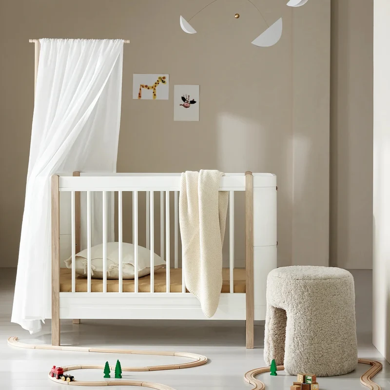 Oliver Furniture Wood mini+ Babybett exkl. Umbauteile weiß/Eiche
