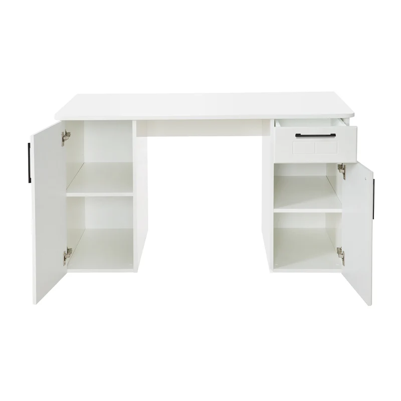 Jugendzimmerset Sylt 5-tlg - Tagesbett / Schreibtisch / 3-türigen Kleiderschrank mit Spiegeltür / Kommode mit 3 Schubladen / Nachttisch - in Weiß