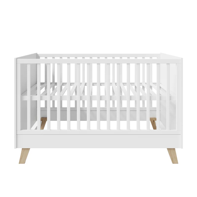 Komplett-Kinderzimmer "Smile" - bestehend aus Kombi-Kinderbett 70 x 140 cm, Wickelkommode & 3-türigem Kleiderschrank, Artisan Eiche/Weiß