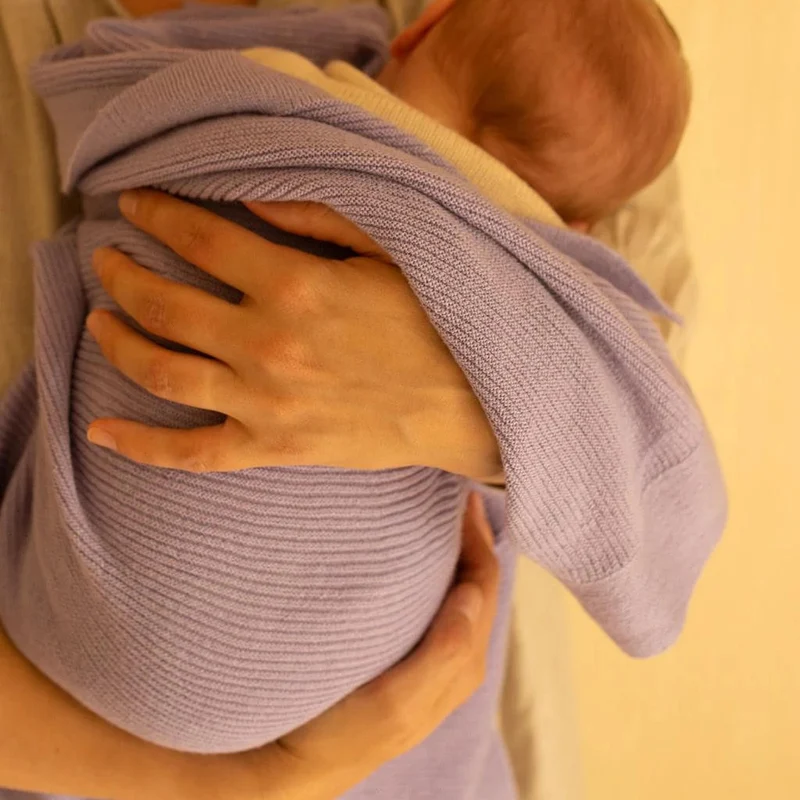 Hvid Babydecke Gust Merino lilac 70x95 cm