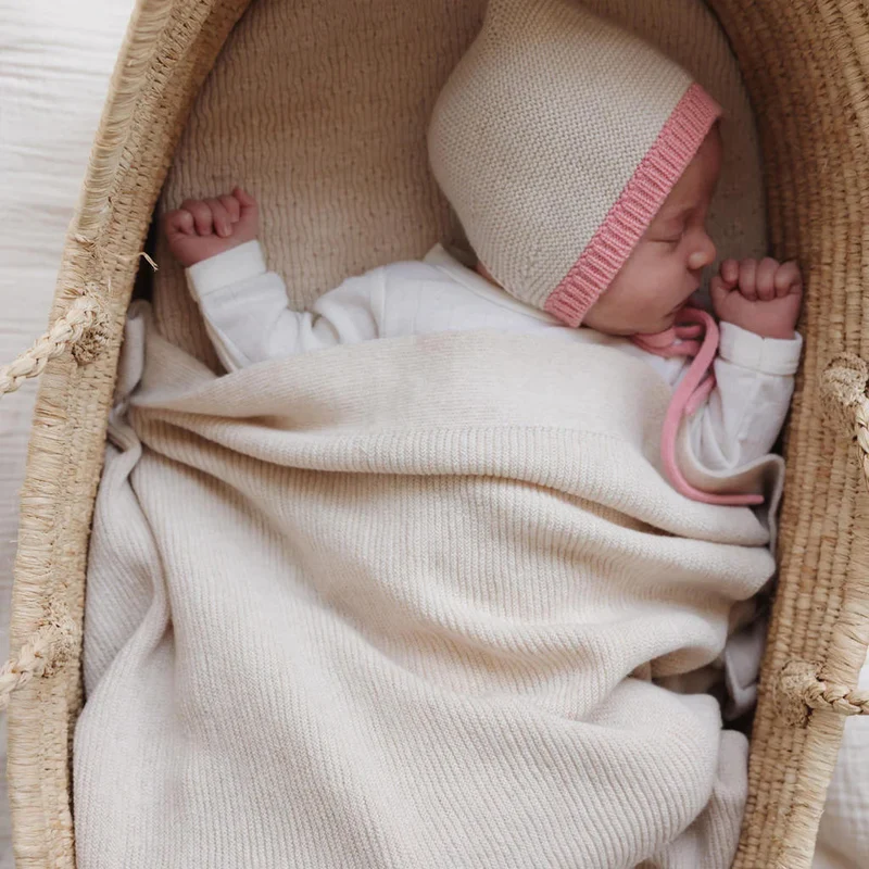 Hvid Babydecke Gust Merino cream 70x95 cm