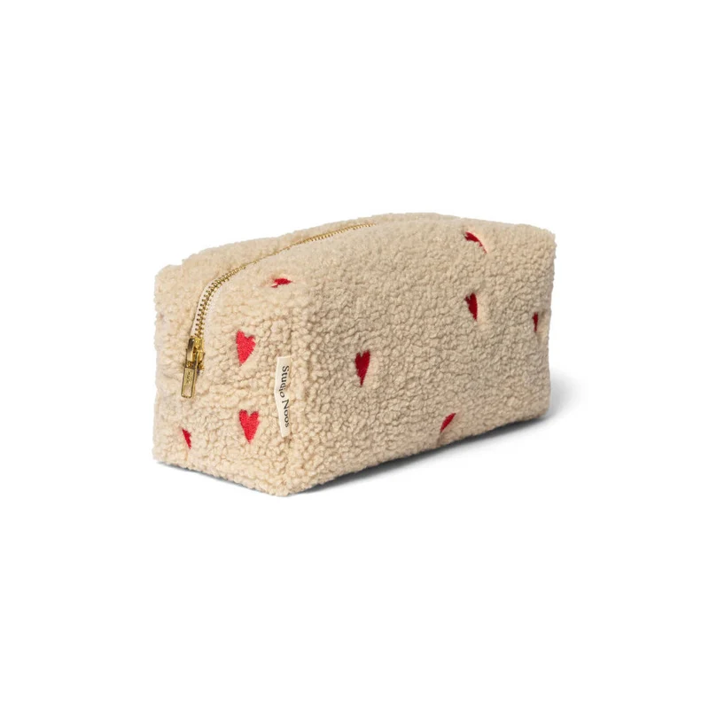 studio noos Kosmetiktasche Beige Hearts Teddy