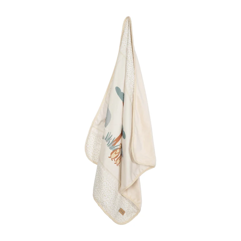 Babydecke 'Savanna Friends' 80 x 80 cm - Tiermotiv - Beige / Mehrfarbig