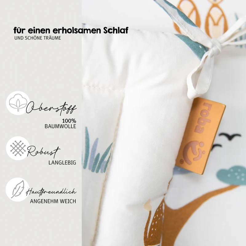 Nestchen 'Savanna Friends' - Für Babybetten 60 x 120 bis 70 x 140 cm - Beige / Mehrfarbig
