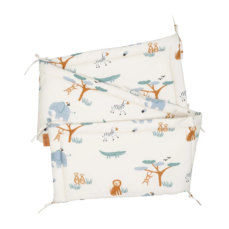 Nestchen 'Savanna Friends' - Für Babybetten 60 x 120 bis 70 x 140 cm - Beige / Mehrfarbig