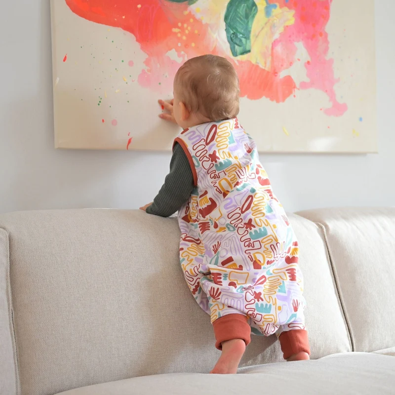 Schlafsack mit Füßen 1.0 TOG | Bunte Formen