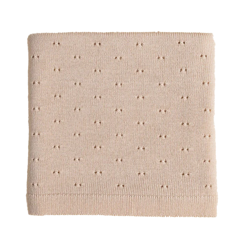 Hvid Babydecke Bibi Merino oat 70x95 cm