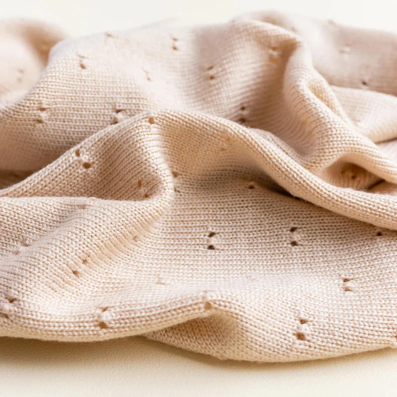 Hvid Babydecke Bibi Merino oat 70x95 cm