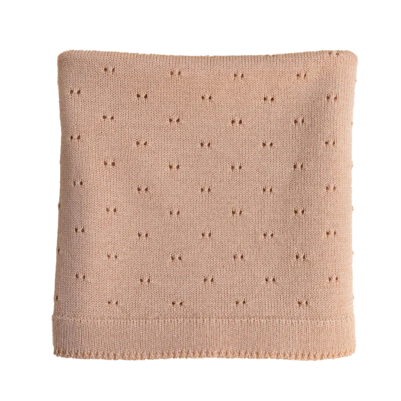 Hvid Babydecke Bibi Merino apricot 70x95 cm