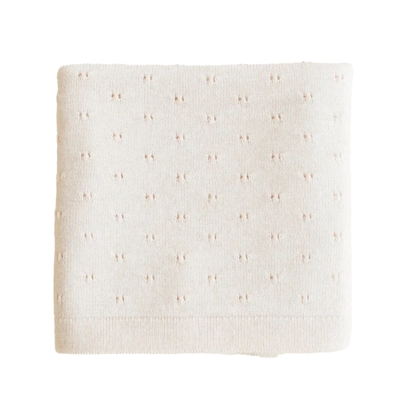 Hvid Babydecke Bibi Merino cream 70x95 cm