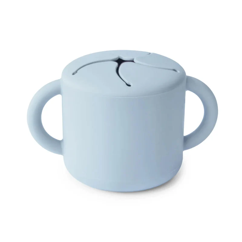 mushie Silikon-Snackbecher powder blue