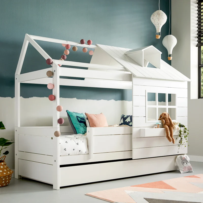 LIFETIME Hüttenbett "Lake House 1" mit Deluxe Lattenrost weiß