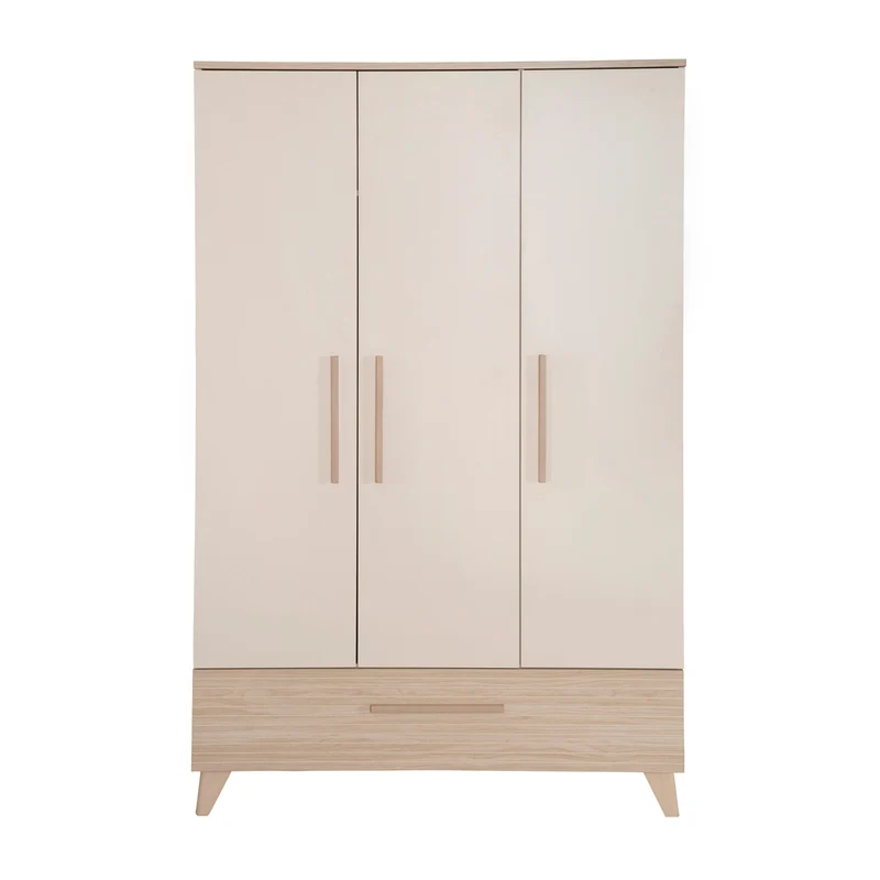 Babymöbel Set 'Sidney' 3-teilig - Massivholzfüße &-griffe - Cashmere / Eiche